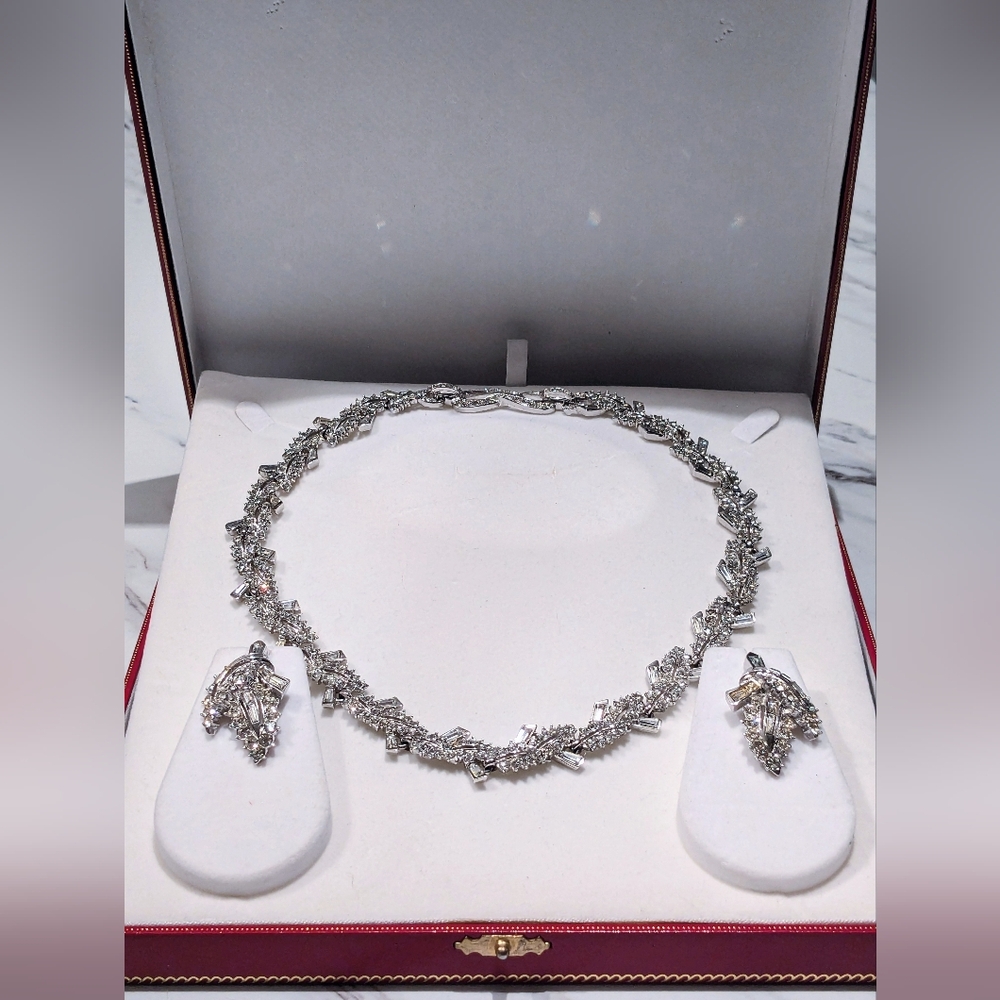 Vintage Marcel Boucher Parure - Necklace and Earrings Bridal Set - Picture 11 of 17